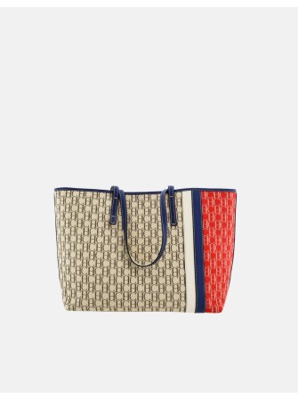 CH Carolina Herrera Shopping Bag Blue and Red Stripe